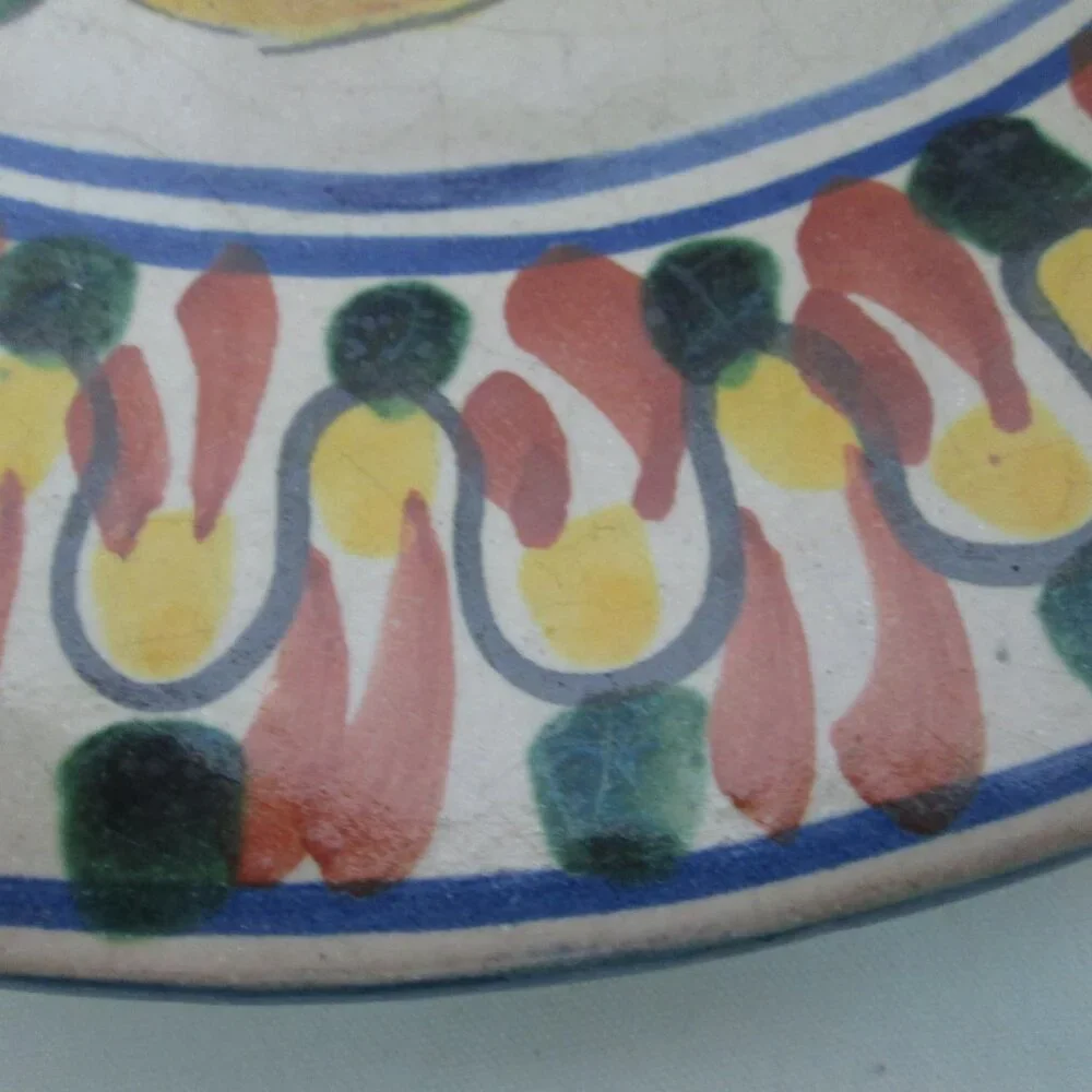 Talavera Vintage large dinner plate platter hand painted fruit Mexico 11